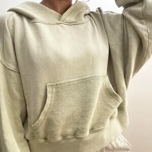 Free People Movement Oversized Cropped Hoodie Slouchy Fit Kangaroo Pocket